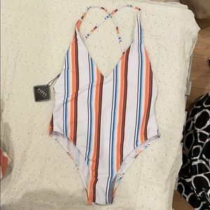Zaful one piece striped bikini
